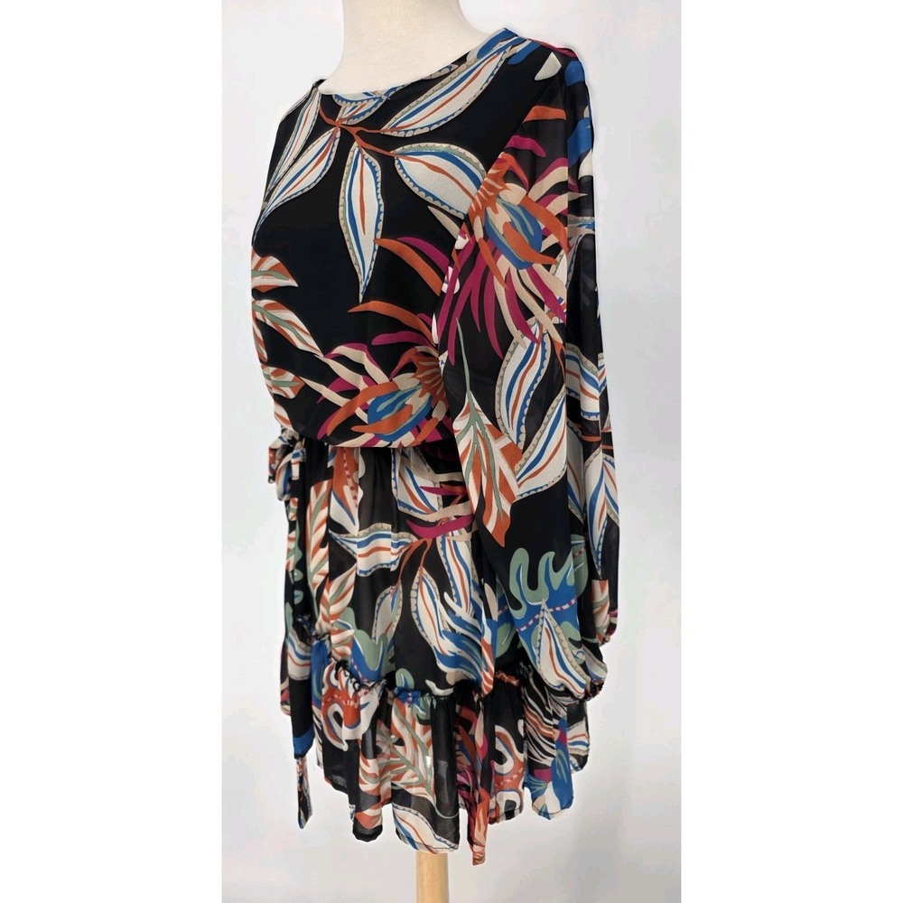 Flying Tomato Mini Dress Boho Chic Tiered Ballon Sleeve Floral Festival Small